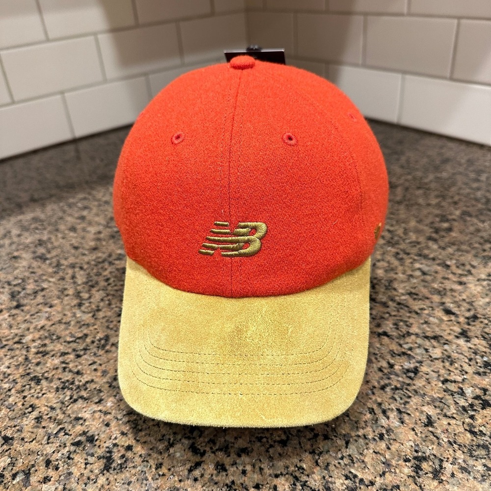 New Balance x '47 Clean Up Hat Men OSFA Red Yellow Suede Wool Blend